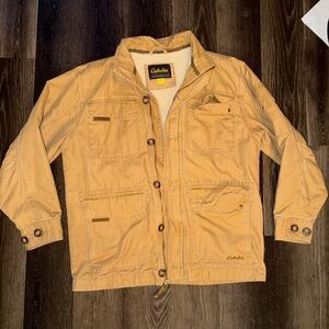 Cabela's Mens size Large Sherpa Lined Workwear Jacket Heavy Soft Primaloft Coat